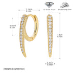 Boucles d'oreilles pendantes spirales avec zirconiums