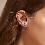 Boucles d'oreilles puces pour femme avec zircons 5A en argent sterling 925
