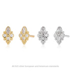 Damen Ohrstecker mit marquiseförmigem Design aus 925 Sterling Silber