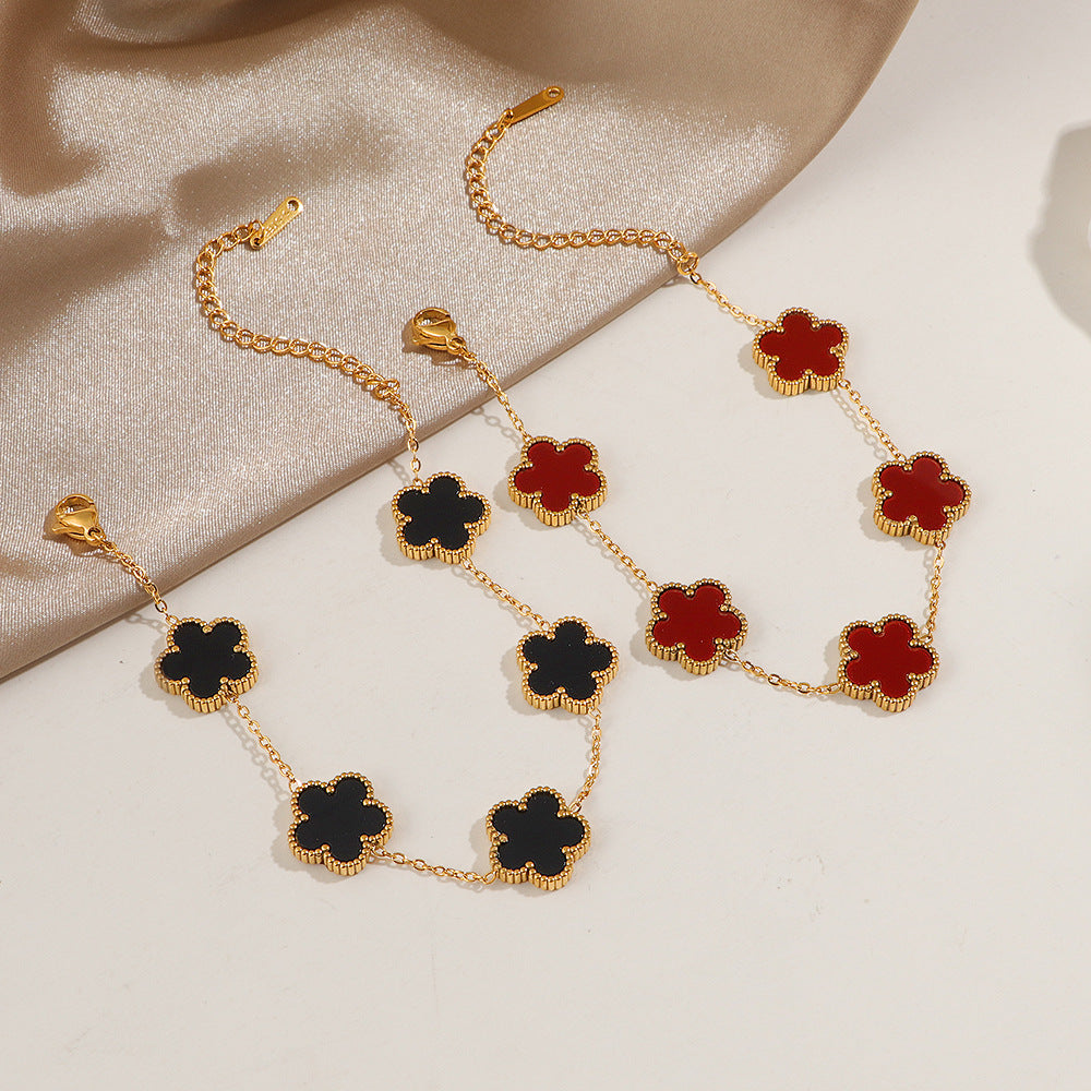 Bracelet à charms réglable inspiré des fleurs