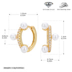 Boucles d'oreilles pendantes pour femme avec perles et zircon