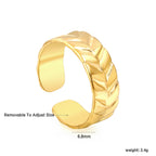 Bracelet rigide réglable pour femme motif feuilles