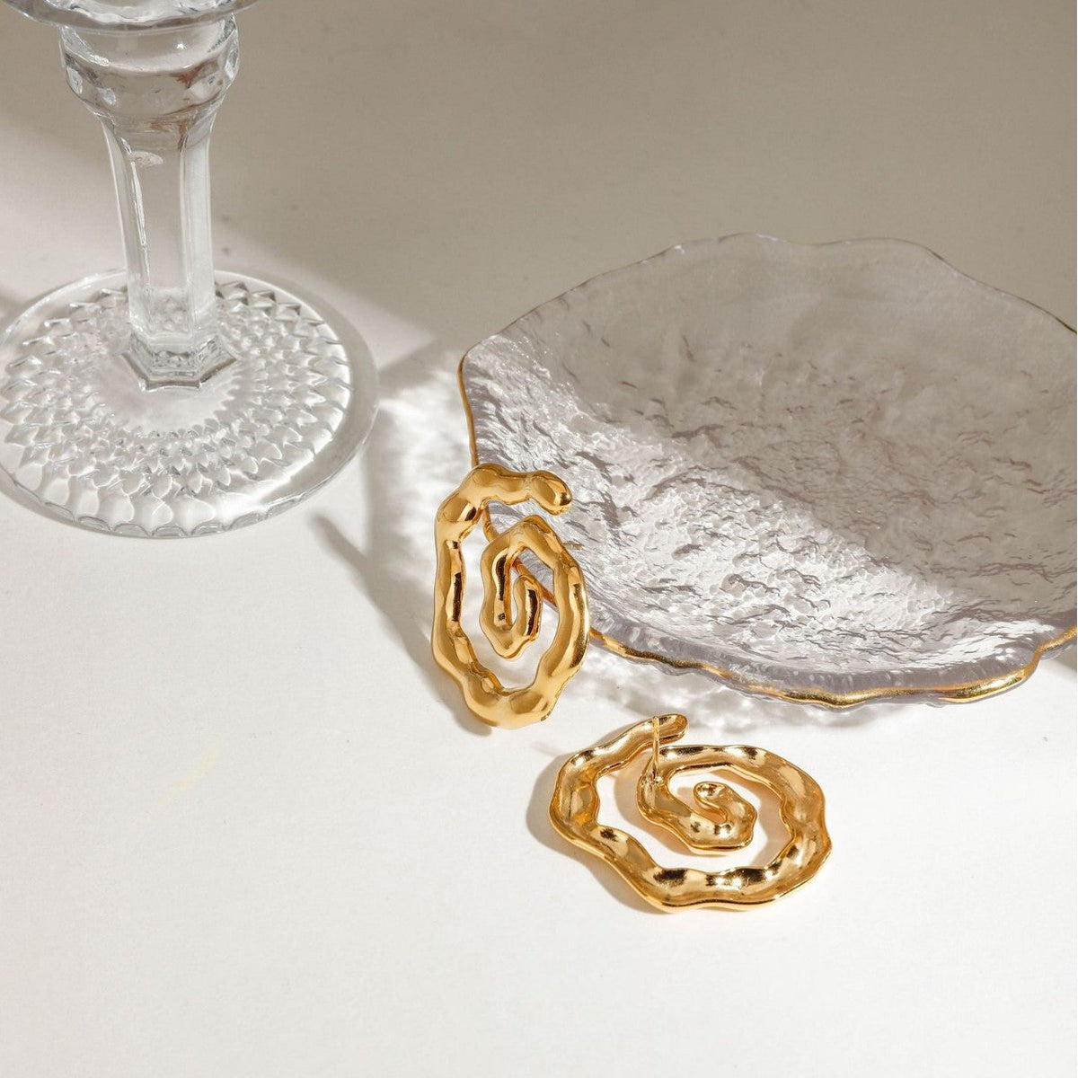 Boucles d'oreilles spirales en acier inoxydable pour femme