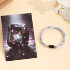 Bracelet pour femme en quartz rose avec accents noirs et dorés