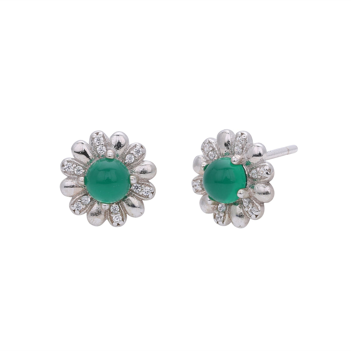 Boucles d'oreilles pour femme motif floral en argent sterling 925