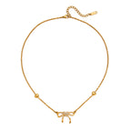 Collier pour femme avec pendentifs papillon et cœur en acier inoxydable