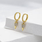 Boucles d'oreilles pendantes cône en argent sterling 925