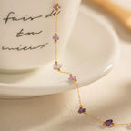 Bracelet de perles en améthyste pour femme