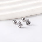 Boucles d'oreilles clous pour femme motif champignon avec zircone
