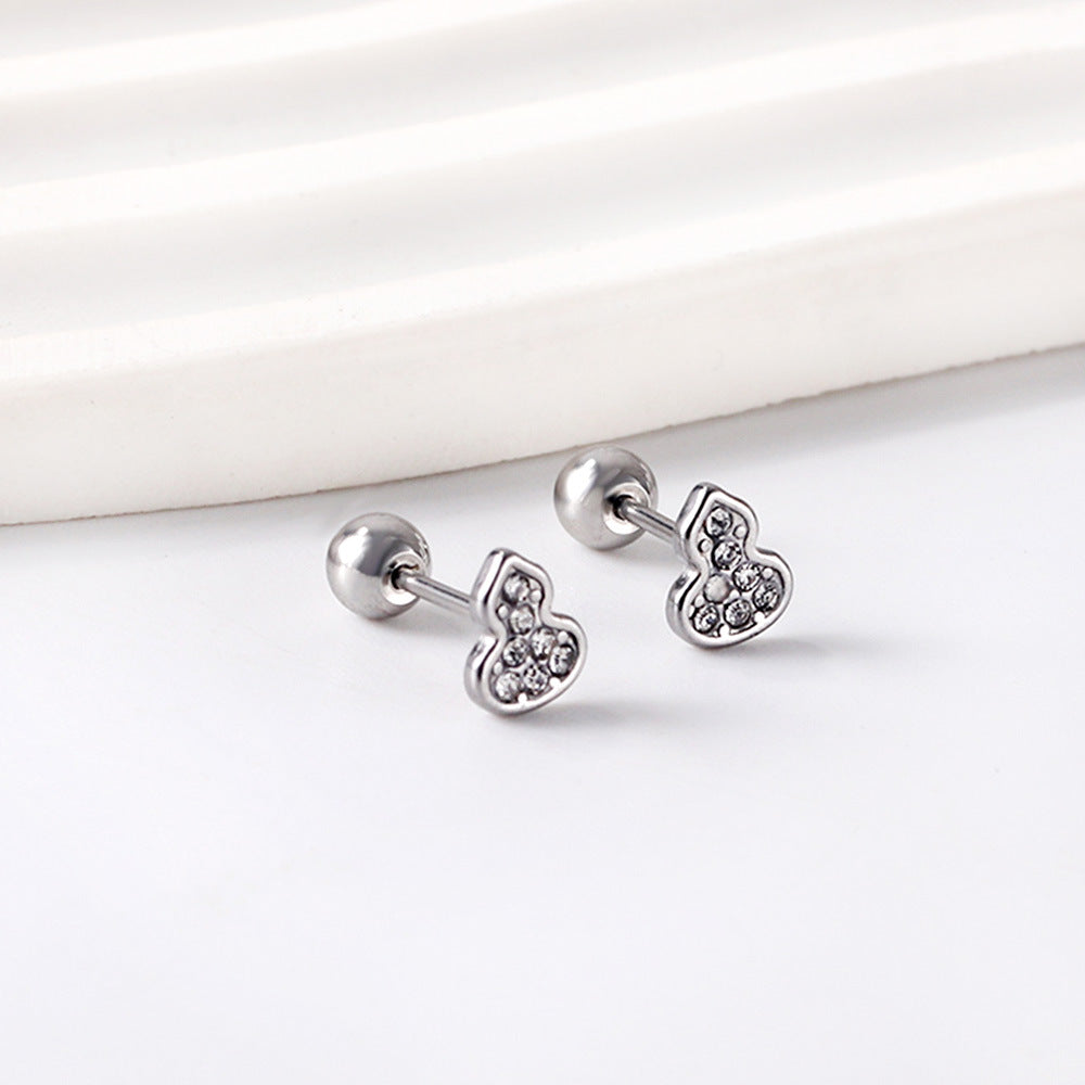 Boucles d'oreilles clous pour femme motif champignon avec zircone