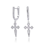 Boucles d'oreilles pendantes pour femme motif croix