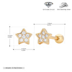 Boucles d'oreilles étoile pour femme avec zircons