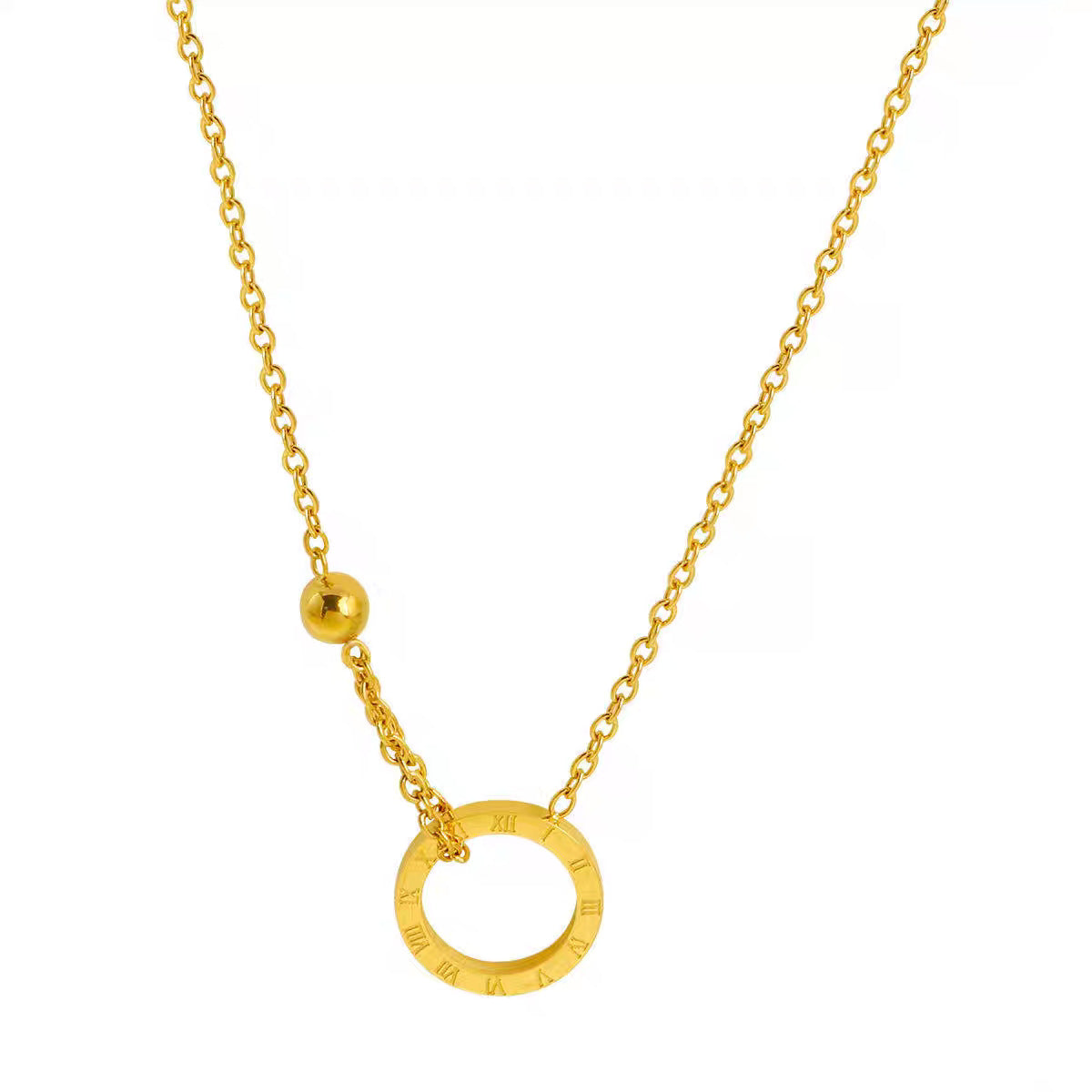 Collier pour femme avec pendentif cercle symbolique