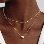 Collier superposé à pendentif cœur