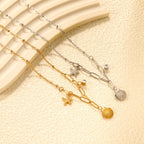 Collier pour femme avec pendentifs coquillage et étoile
