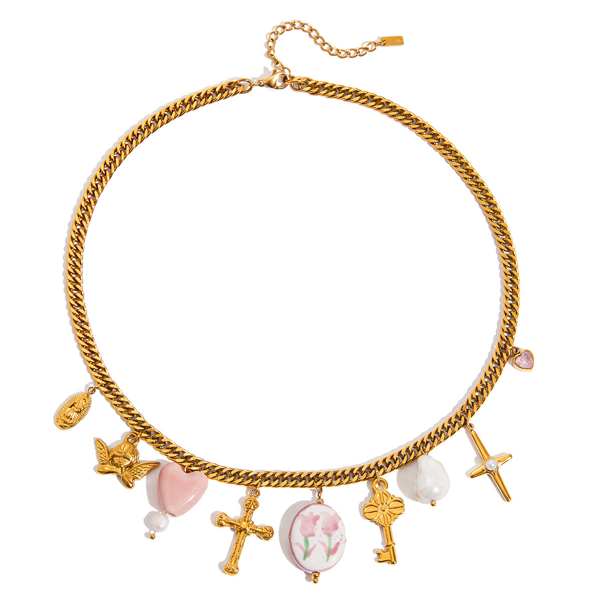Collier pour femme en acier inoxydable à maillons