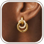 Boucles d'oreilles pour femme au design double anneau élégant