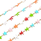 Chaîne de bijoux pour femme avec pendentifs colorés