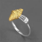 Bague pour femme design croissant en argent