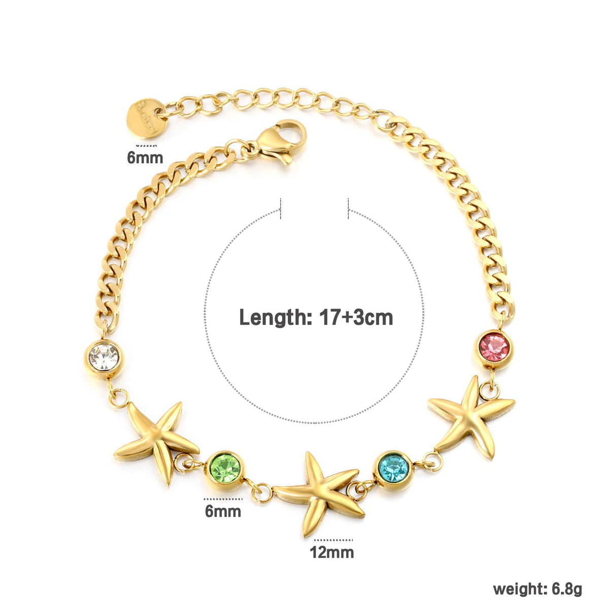 Bracelet pour femme avec pendentif étoile scintillant et design réglable