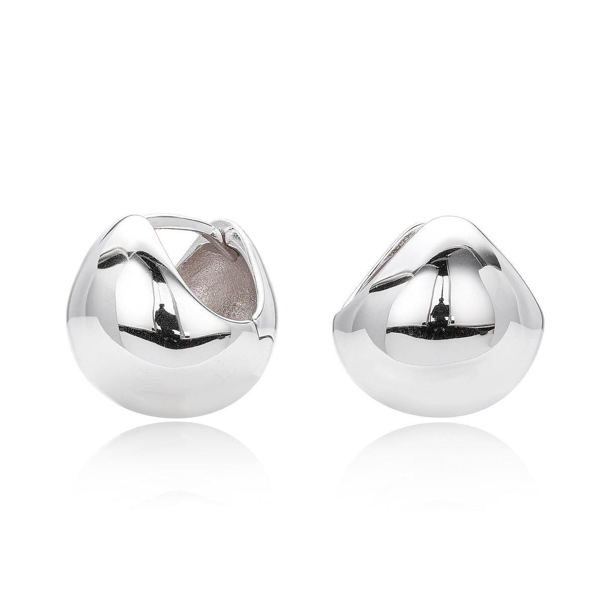 Clous d'oreilles pour femme en argent sterling 925 design incurvé