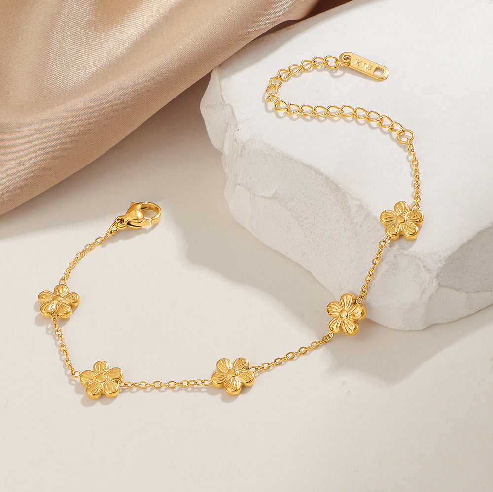 Bracelet à charms fleurs pour femme