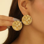 Boucles d'oreilles pour femme style tournesol