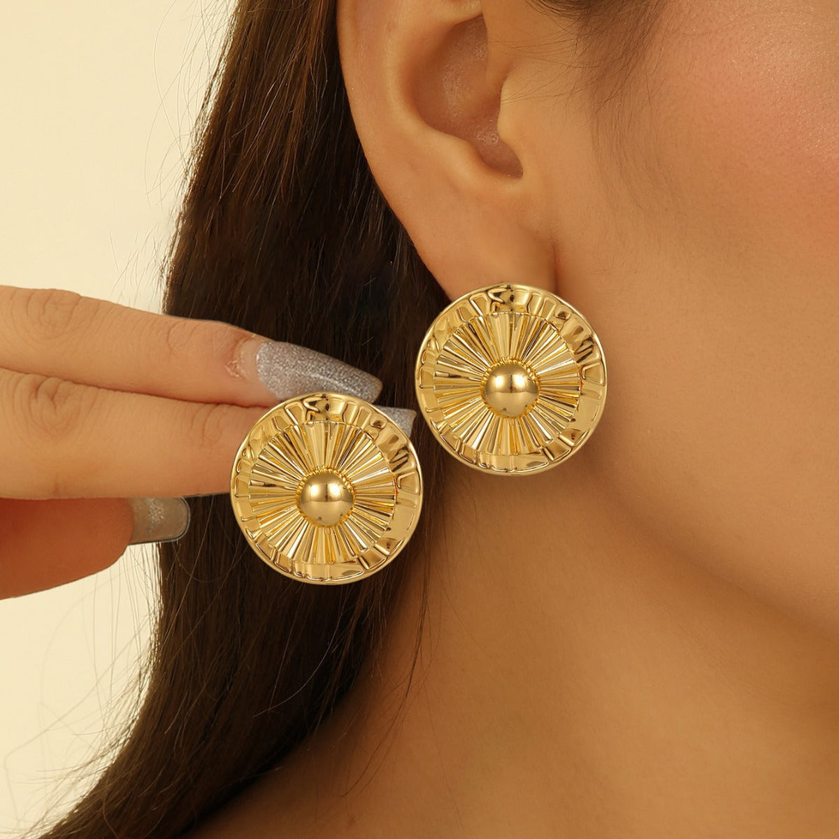 Boucles d'oreilles pour femme style tournesol