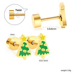 Boucles d'oreilles pour femme motif sapin de Noël festif