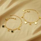 Bracelet à breloques en forme de cœur pour femme