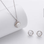 Boucles d'oreilles pour femme en argent sterling 925 avec perles