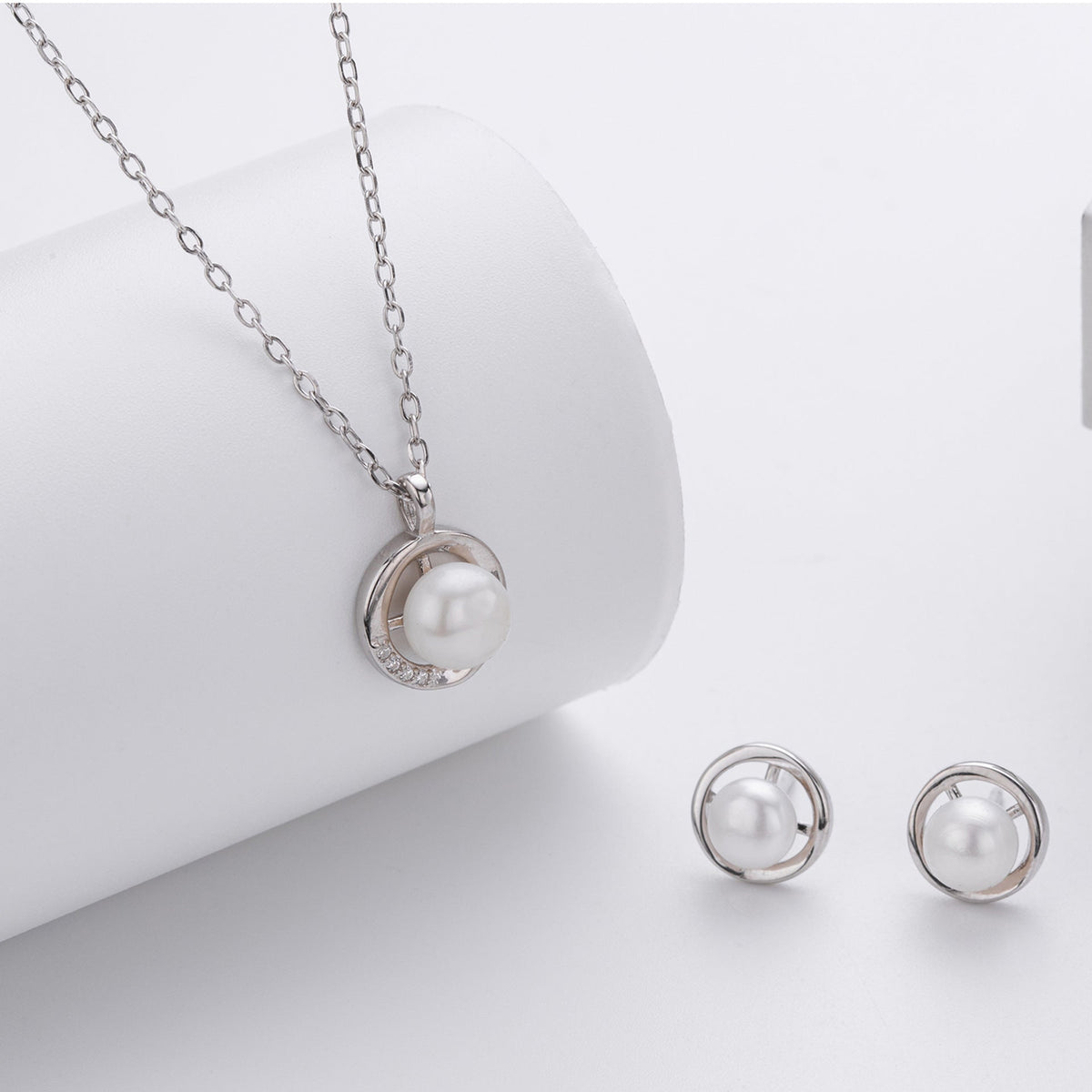 Boucles d'oreilles pour femme en argent sterling 925 avec perles