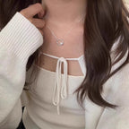 Collier pour femme avec pendentif zircon au design moderne