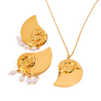 Collier pour femme avec pendentif nautile en acier inoxydable