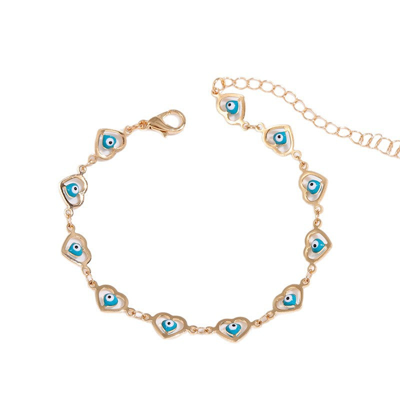 Bracelet de perles en forme de cœur