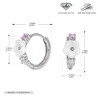 Boucles d'oreilles pendantes pour femme avec design floral et accents en zircon