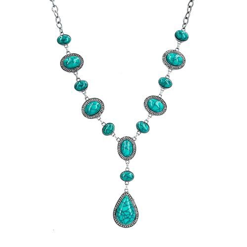 Collier pendentif en pierre d'inspiration vintage