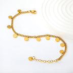 Bracelet élégant pour femme avec pendentifs ronds en acier inoxydable