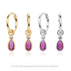 Boucles d'oreilles pendantes pour femme avec pendentif en zircon et argent 925