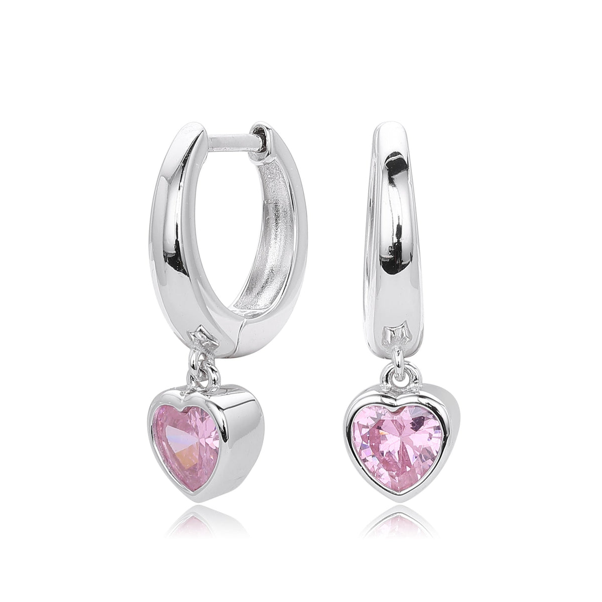 Boucles d'oreilles pendantes cœur avec finition dorée