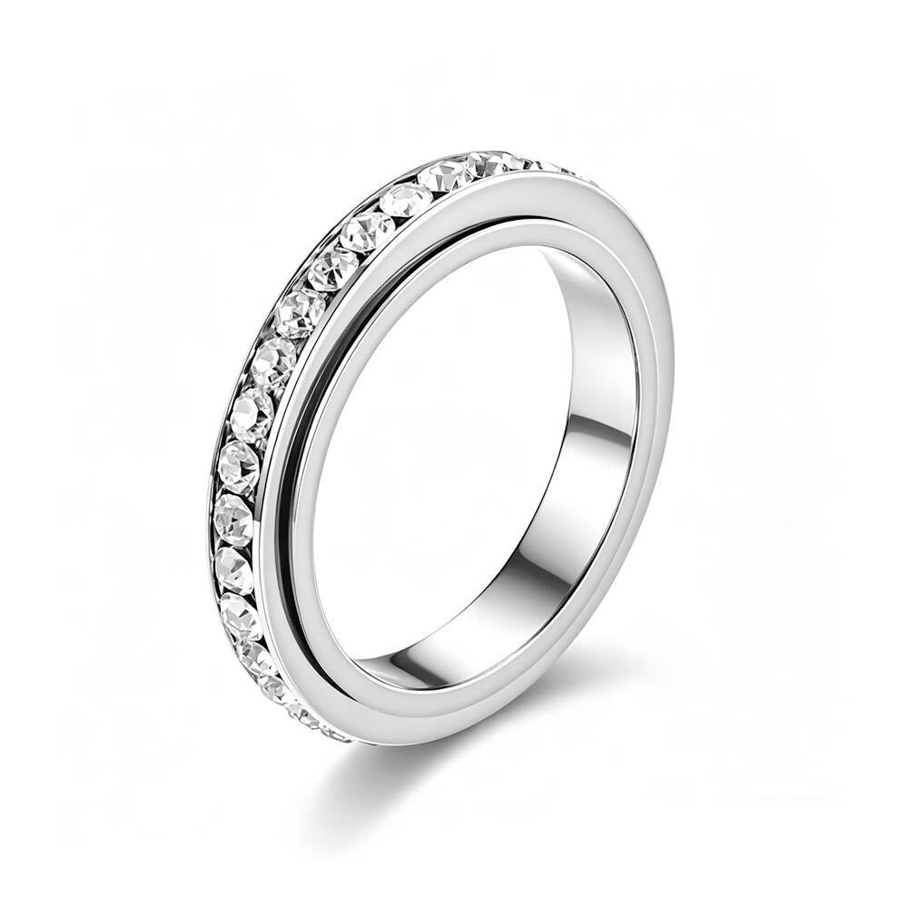 Bague pour homme avec cristaux et surface noire élégante