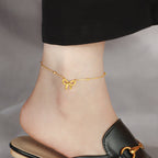 Bracelet de cheville pour femme avec pendentif papillon