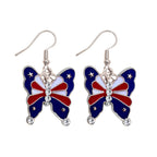 Boucles d'oreilles tongs avec cristaux et motif drapeau