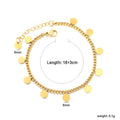 Bracelet élégant pour femme avec pendentifs ronds en acier inoxydable