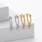 Boucles d'oreilles pendantes pour femme avec zircon étincelant