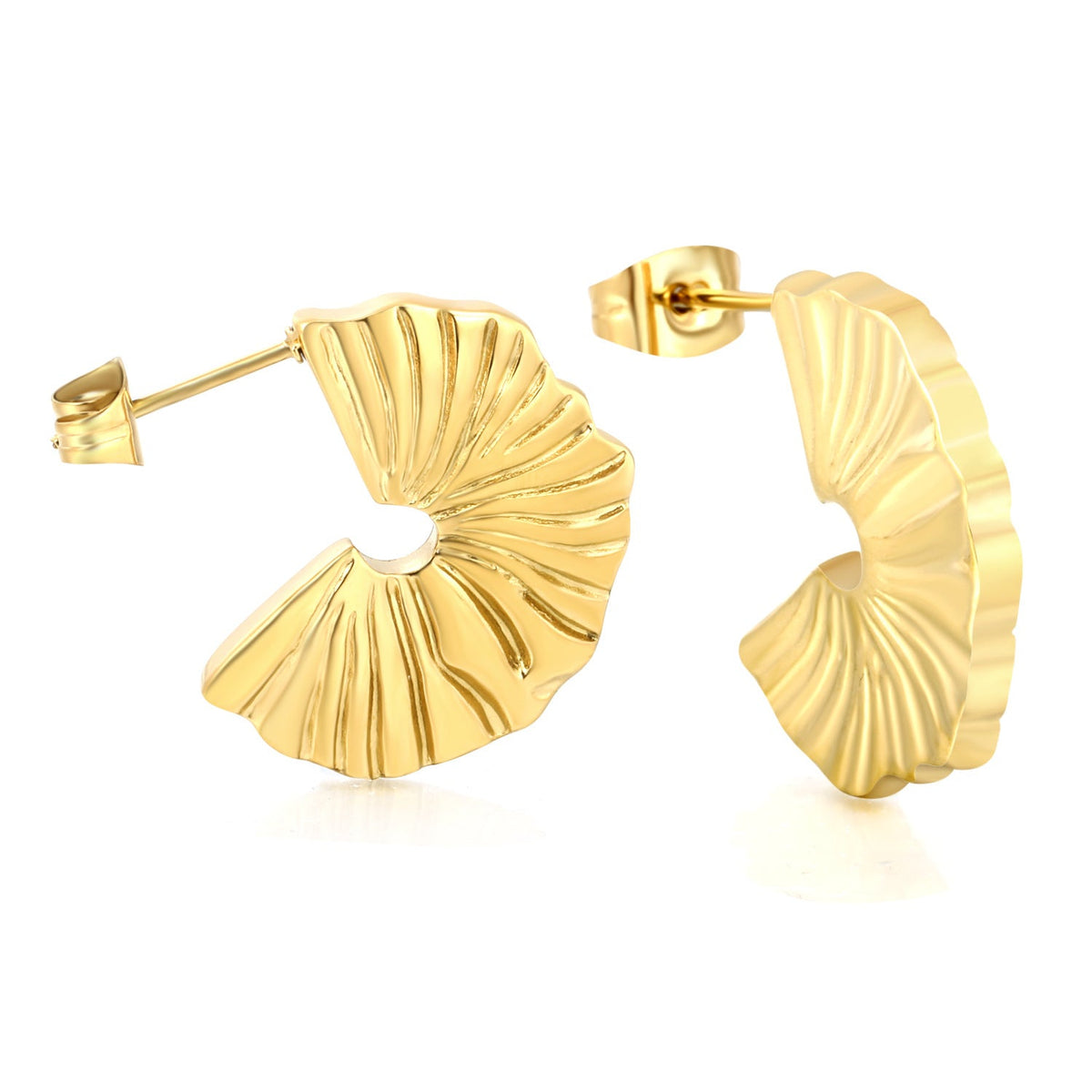 Boucles d'oreilles pendantes œil de tigre et cadre doré
