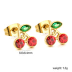 Boucles d'oreilles puces pour femme motif cerise