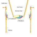 Parure de bijoux pour femme avec pendentif coloré