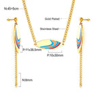 Parure de bijoux pour femme avec pendentif coloré