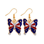 Boucles d'oreilles tongs avec cristaux et motif drapeau
